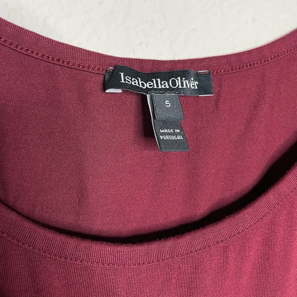 Isabella Oliver Burgundy Ruched Maternity Dress 5 XL - Picture 5 of 6